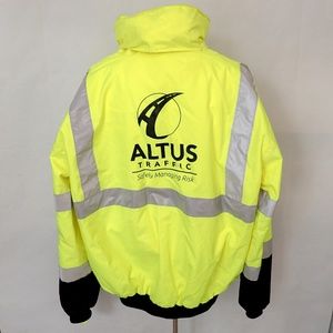 High Visibility Neon Safety Work Coat Jacket